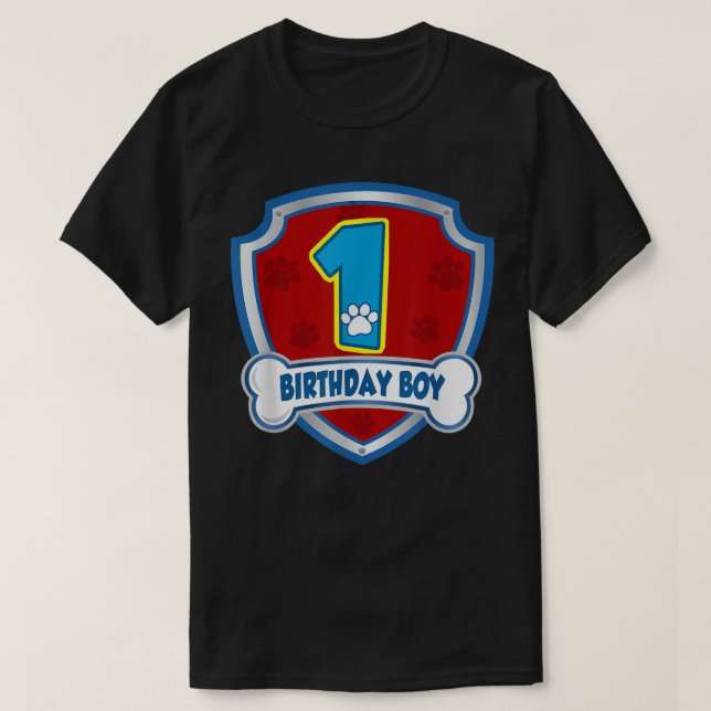 1:a födelsedagspojken 1 ÅRS gammal patrullering Hu T Shirt (Design framsida)