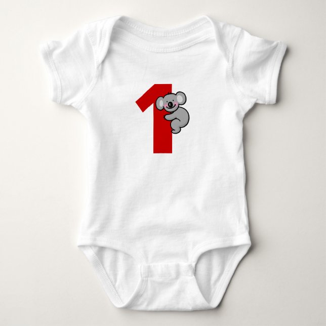 1:a födelsedagspresent (söt koala björn) t-shirt (Framsida)