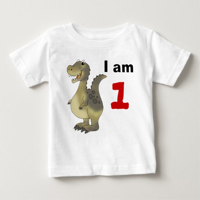 1:a födelsedagspressens dinosauriepresentidé tee (Framsida)