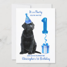 1:a födelsedagspumpens tema Pawty-Cute Hund Blue B