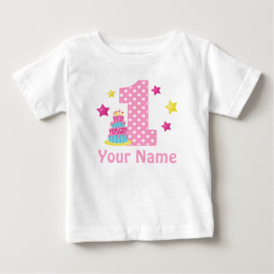 1:a födelsedagstårstårtan Rosa Personlig T-shirt