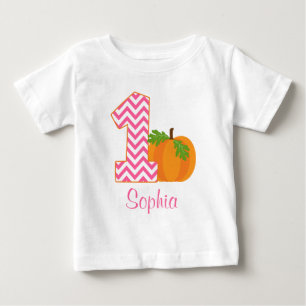 1:a födelsedagstjudets Chevron Pumpkin-Personlig T Shirt