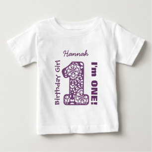 1:a födelsedagstjuppet SNÖRE 1 års eget namn V03D T-shirt