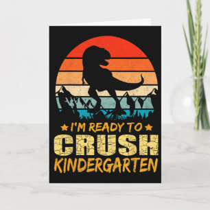 1:a förskoledagen Jag är redo att krossa dinosauri Kort