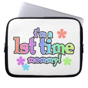 1:a gången citattecken för Mamma regnbåge Laptop Sleeve