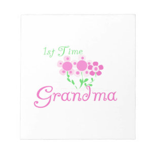 1:a gången Grandma Rosa Flowers Gifts Anteckningsblock