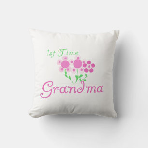 1:a gången Grandma Rosa Flowers Gifts Kudde