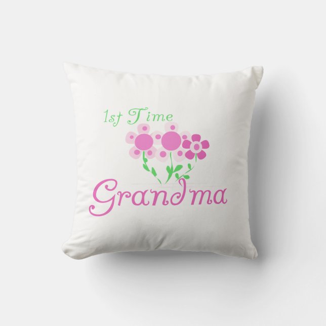 1:a gången Grandma Rosa Flowers Gifts Kudde (Framsida)