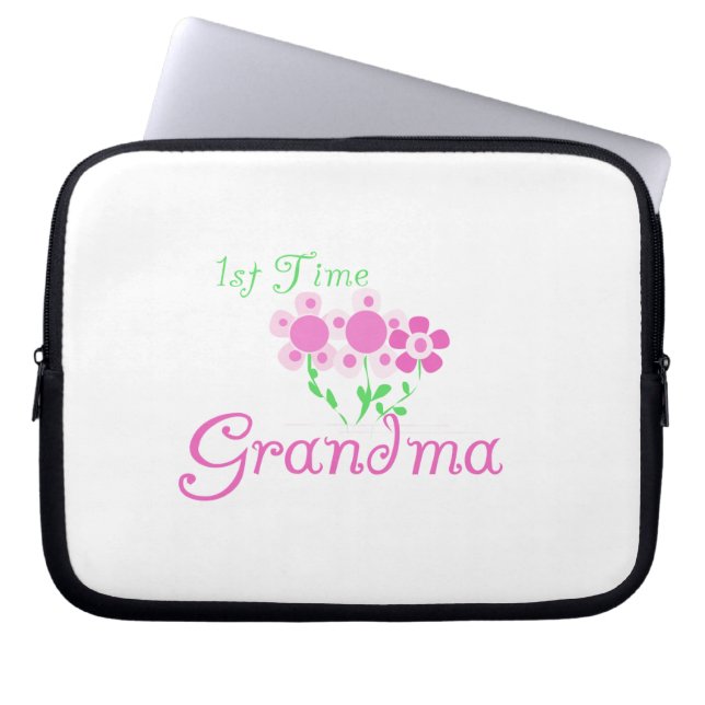 1:a gången Grandma Rosa Flowers Gifts Laptop Sleeve (Framsidan)