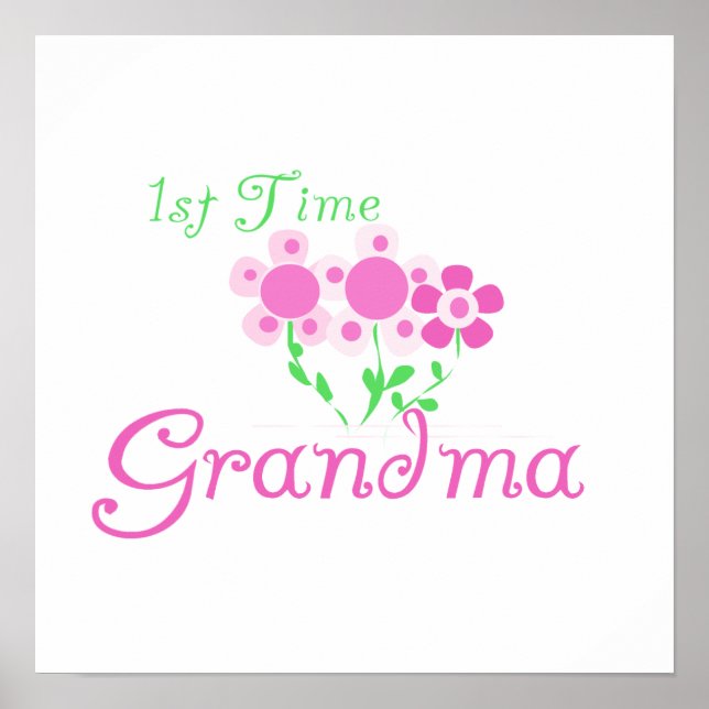 1:a gången Grandma Rosa Flowers Gifts Poster (Framsidan)