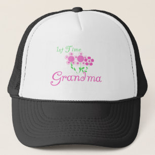 1:a gången Grandma-Rosa Flowers Truckerkeps