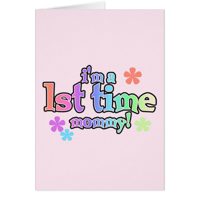 1:a gången Mamma-regnbåge T-shirts och presenter Hälsningskort (Framsidan)