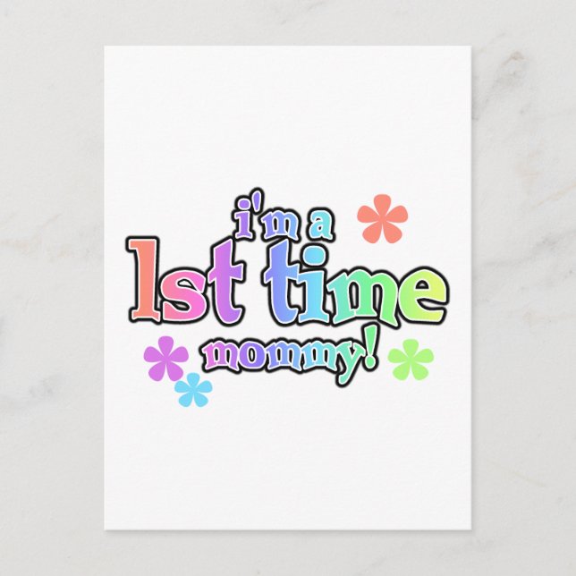 1:a gången Mamma-regnbåge T-shirts och presenter Vykort (Framsida)