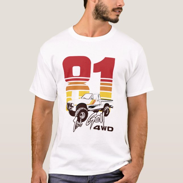 1:a Gen 1981 Toyota 4WD Lastbil Tshirt T Shirt (Framsida)