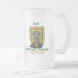 1:a Grönten Berets flash vietnam son vets beer Mug Frostat Ölglas