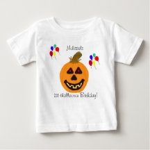 1:a Halloween Birthday Pumpkin & Balloons T-Shirt
