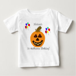 1:a Halloween Birthday Pumpkin & Balloons T-Shirt