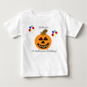 1:a Halloween Birthday Pumpkin & Balloons T-Shirt
