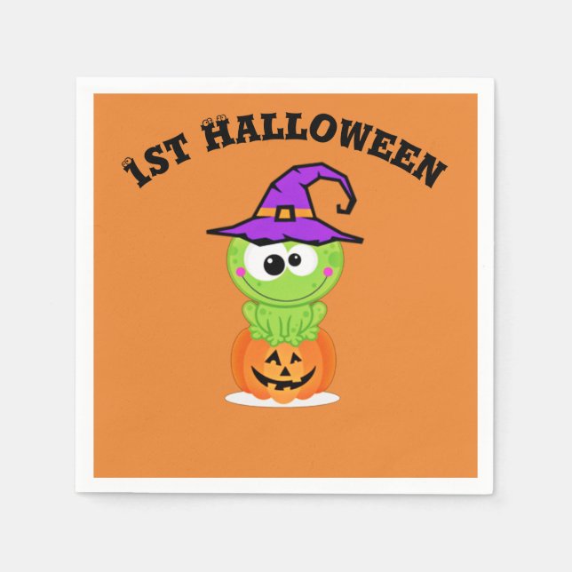 1:a Halloween Little Witch Frog Pappersservett (Framsidan)