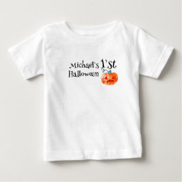 1:a Halloween-pumpa Personlig Baby Pojke T Shirt