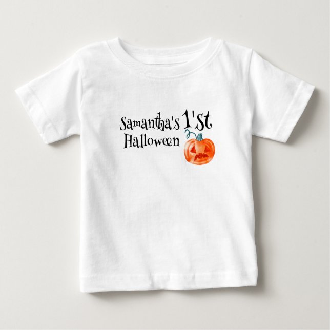 1:a Halloween Pumpkin-Personlig T Shirt (Framsida)