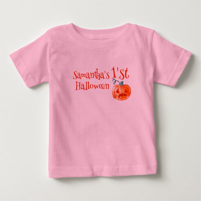 1:a Halloween Pumpkin söt T Shirt (Framsida)