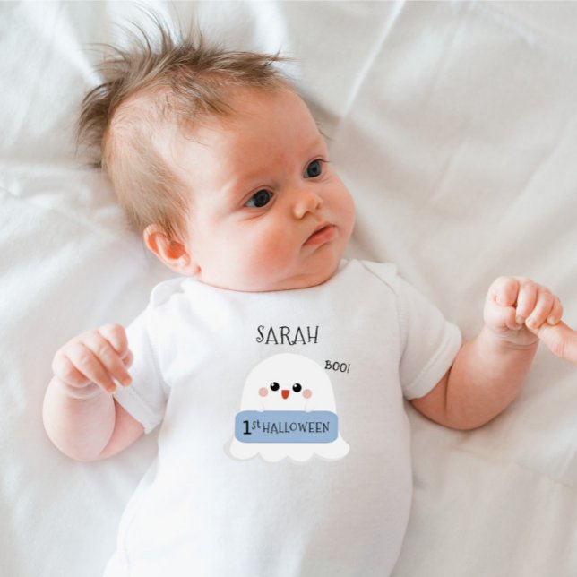 1:a Halloween söta spöke T Shirt (my 1st Halloween, personalize name, little boo!, baby bodysuit )