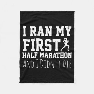 1:a Halvmaratonlöpare Roligt Löpande Första Fleecefilt