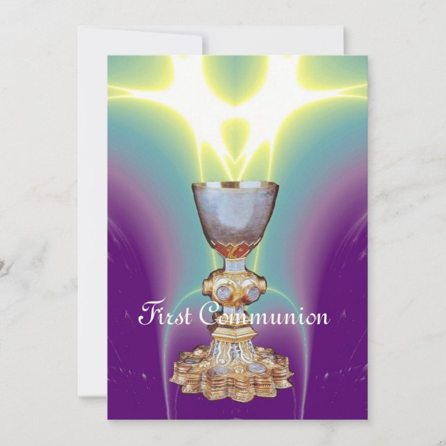 1:a Heligan Kommunision/Christening Inbjudningar (Framsida)