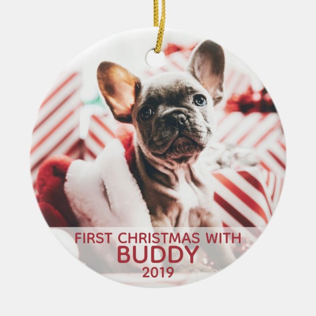 1:a hund jul kan dina dagar vara hårig med foto julgransprydnad keramik (Framsidan)