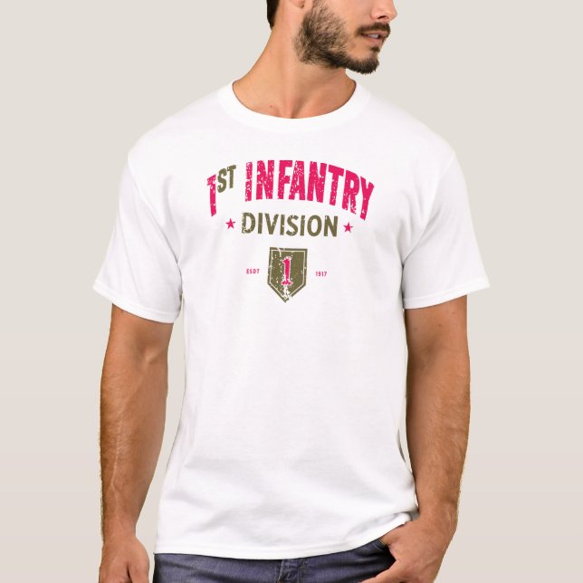 1:a infanteridivisionen "Big Red One" (stor röd en T Shirt (Framsida)