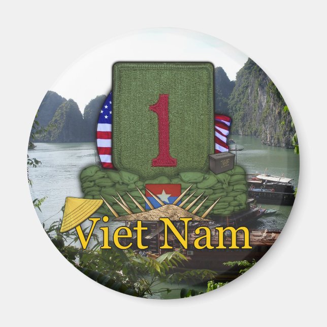 1:a infanteridivisionen vietnam veterans krig vets magnet (Framsidan)