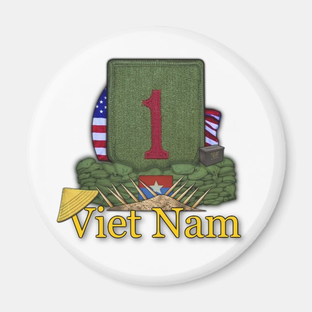 1:a infanteridivisionen vietnam veterans krig vets magnet (Framsidan)