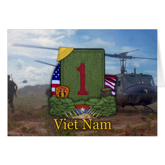 1:a infanteridivisionen Vietnam veterans-veterinär OBS Kort (Framsidan Horizontal)