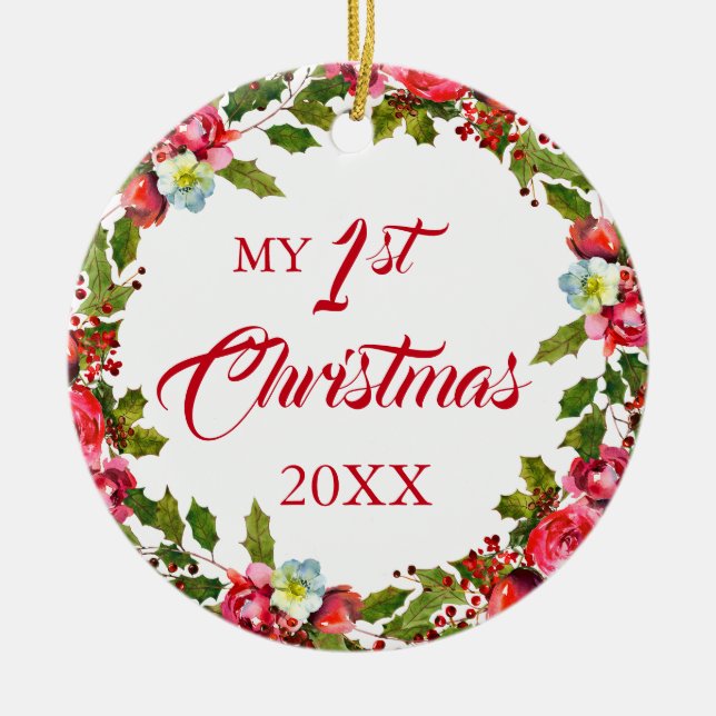 1:a julbilden julgransprydnad keramik (Framsidan)