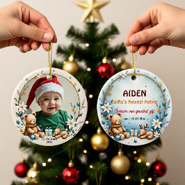 1:a julen 2-sidig Starry Snuggles Julgransprydnad Keramik
