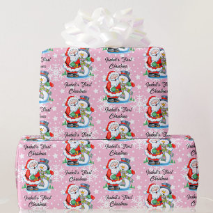 1:a julen Baby Namn Cute Jultomten Girl Presentpapper