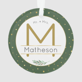 1:a julen, mr. + Guld Monogram Typografi