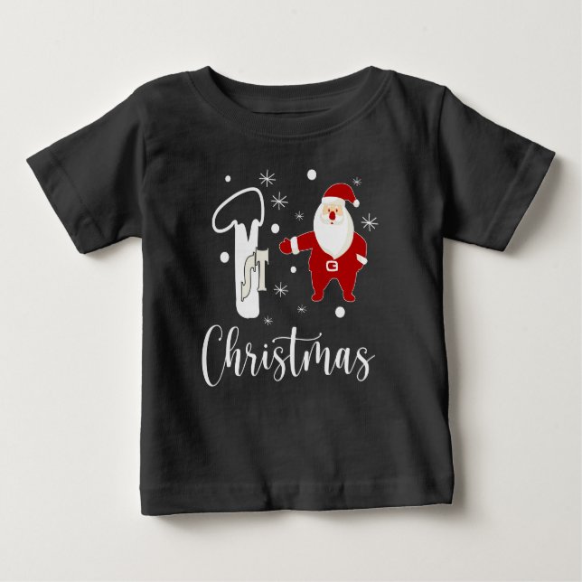 1:a julen Tomte Söt Festlig Modern Bebis T Shirt (Framsida)
