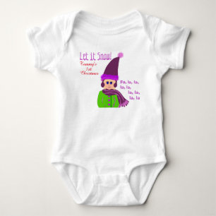 1:a julflicka lila mössa Låt det snöa T-shirt