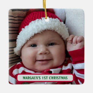 1:a julfoto med sidfoto i Dubblan Julgransprydnad Keramik