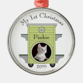 1:a julkattuppladdning Fotokattårhus Julgransprydnad Metall