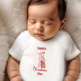 1:a julklappen Bunny Rosa Red Namn Girl T Shirt
