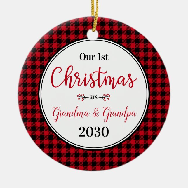 1:a julmormor Grandpa Photo Julgransprydnad Keramik (Framsidan)