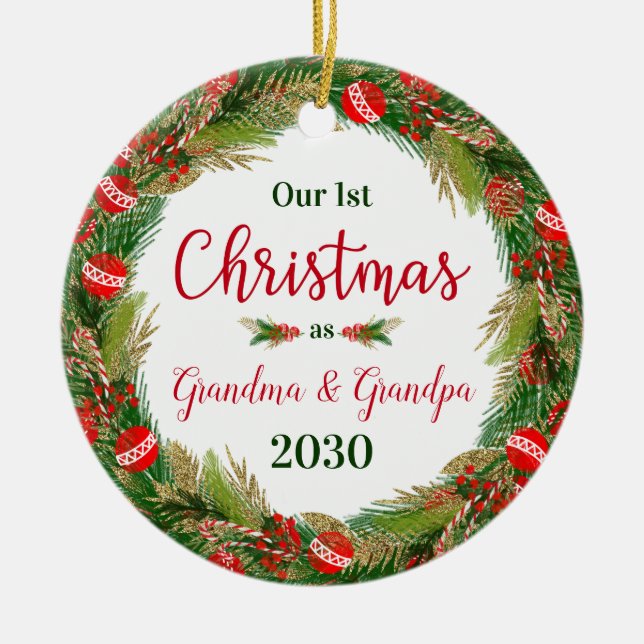 1:a julmormor Grandpa Photo Julgransprydnad Keramik (Framsidan)