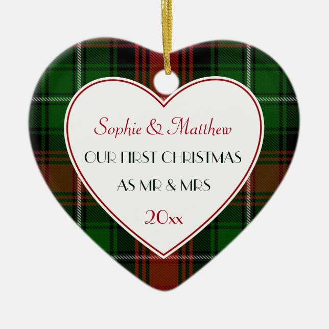 1:a julpesten Gifts-Red-Grönten Julgransprydnad Keramik (Framsidan)