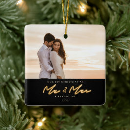 1:a jultomten Gift Neon Lettering Photo Julgransprydnad Keramik