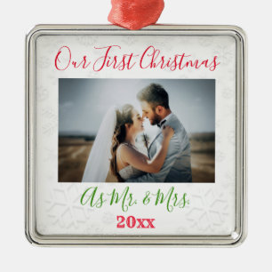 1:a jultomten Gift par Photo Metall Ornamet Julgransprydnad Metall