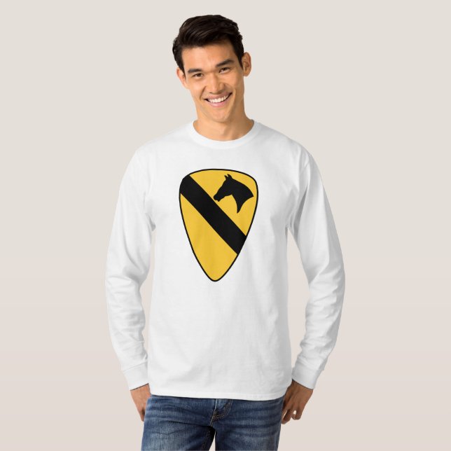 1:a kavalleridivisionen Patch Patriotic T Shirt (Hel framsida)