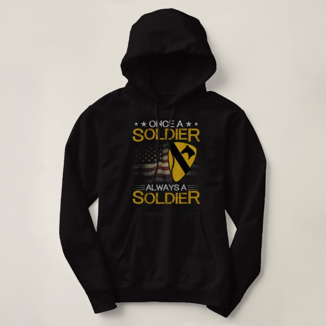 1:a kavalleridivisionen Veteran Alltid soldat Mili T Shirt (Design framsida)